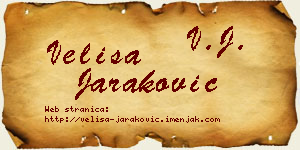 Veliša Jaraković vizit kartica